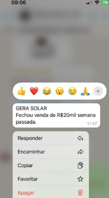 Print de WhatsApp: R$ 20.000 em 1 semana