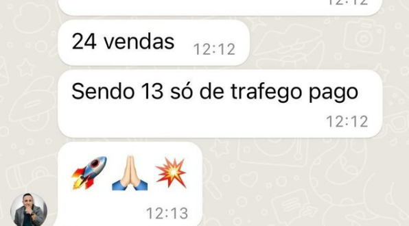 Print de WhatsApp: 24 vendas no mês